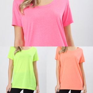 NEON Super Soft LONG FITTED Tees 3 colors!